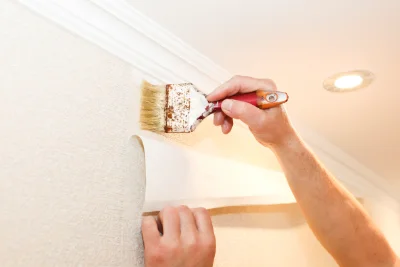 Pose de papier peint à la Gacilly — revêtements muraux et toiles de verre